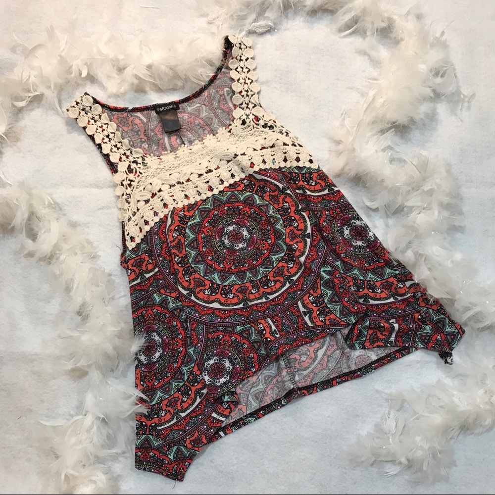 Mandala Tank w/Knit Trim